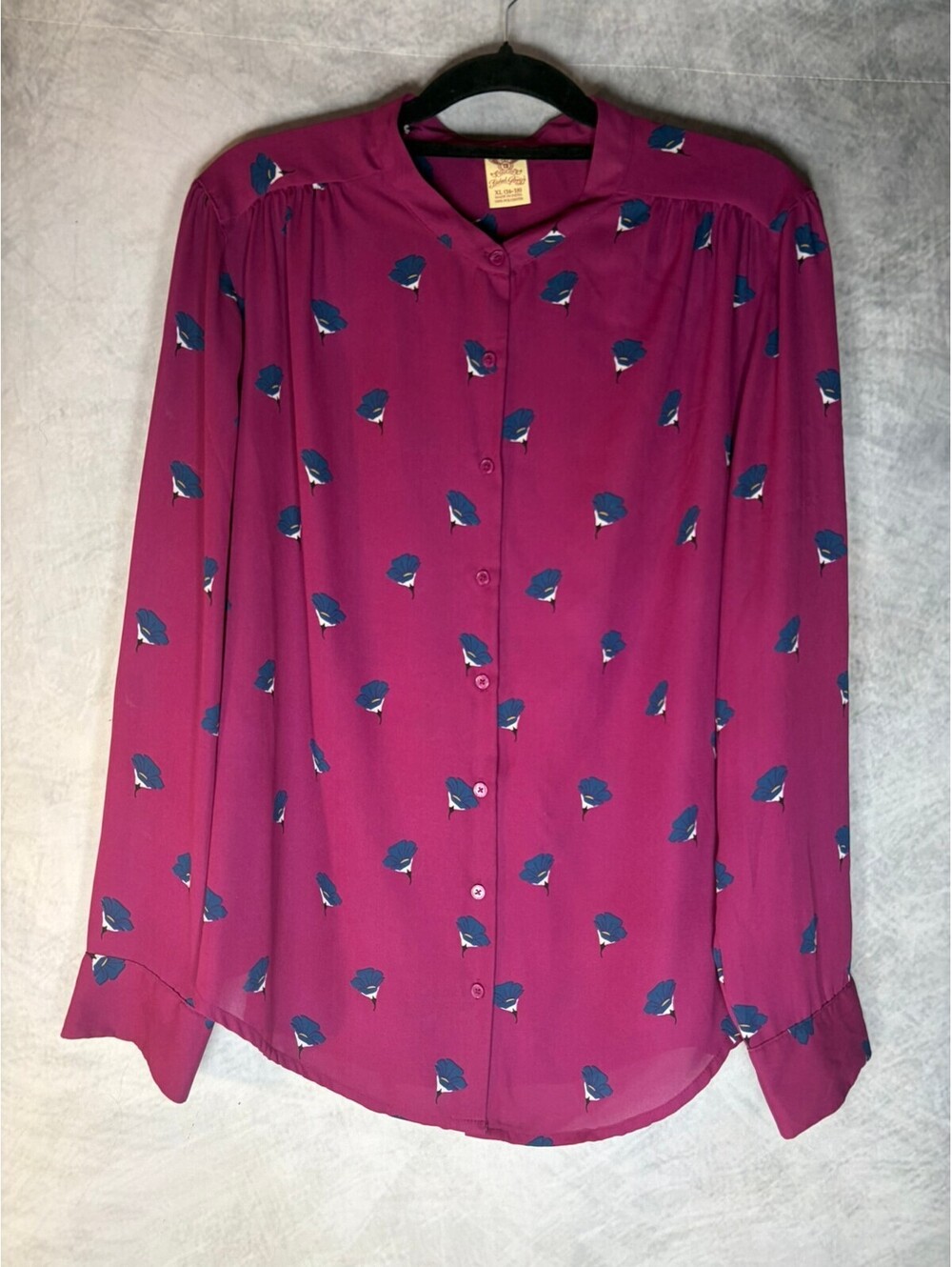 Faded Glory Women’s XL 16–18 Floral Button Front Long Sleeve Blouse